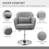 Swivel Chair Height Adjustable Office Chair Linen Like Polyester Metal 60 X 60 X 79 91 Cm Gray