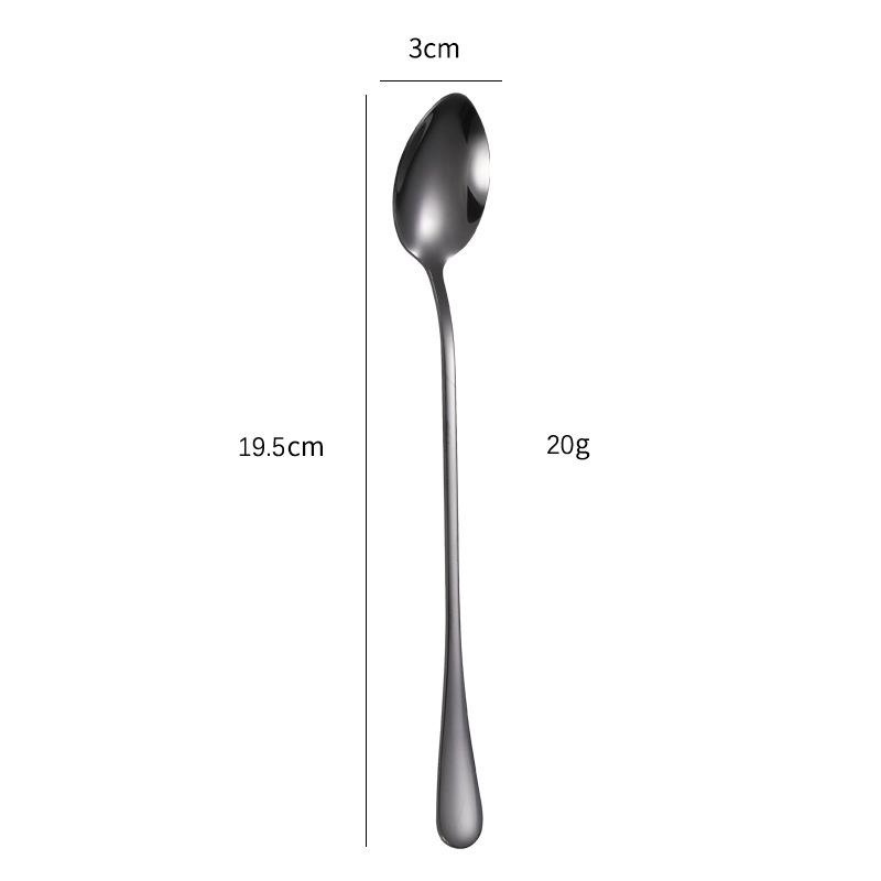 Stainless Steel Long Handle Dessert Spoon for Ice Cream and Coffee