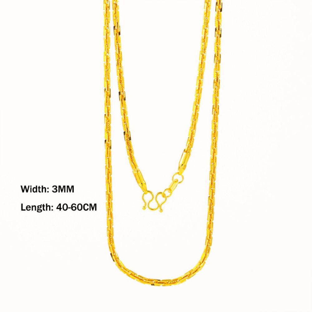 Vergoldete gedrehte Seilkette 3MM Schmuckzubehör Neue goldene Halskette für Damen Herren