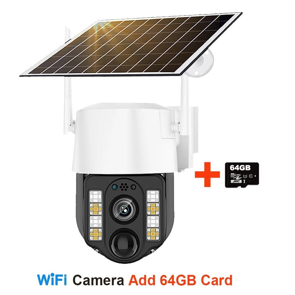 Solar-powered Surveillance Camera, Outdoor Waterproof, Wide-angle 10x Zoom, WIFI/4G Automatic Tracking Security Camera