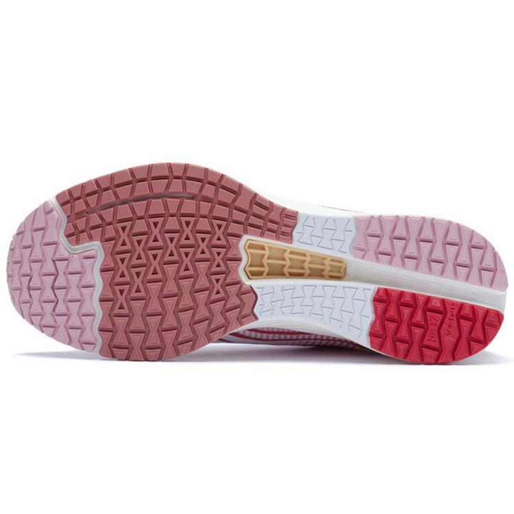 Li Ning Fabric Slip Resistant And Breathable Low Top Running Shoes Women's White Red ARMR022-7