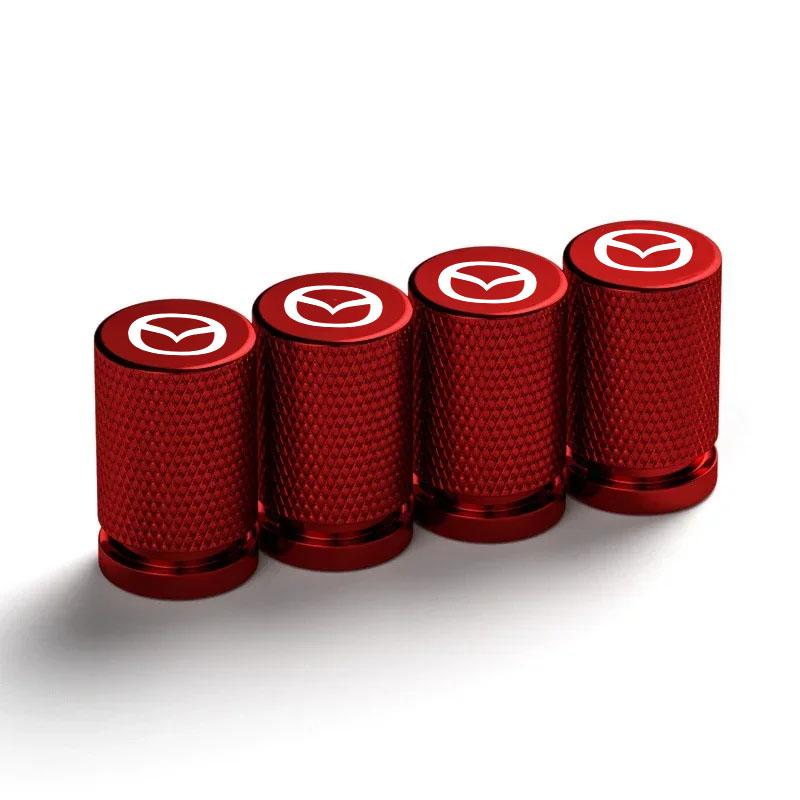 4PCS Laser Logo Alloy Car Wheel Stem Valve Caps for Mazda Atenza Axela RX7 MX5 CX5 RX7 Protege 626 CX9 CX7 CX3 Tire Decoration