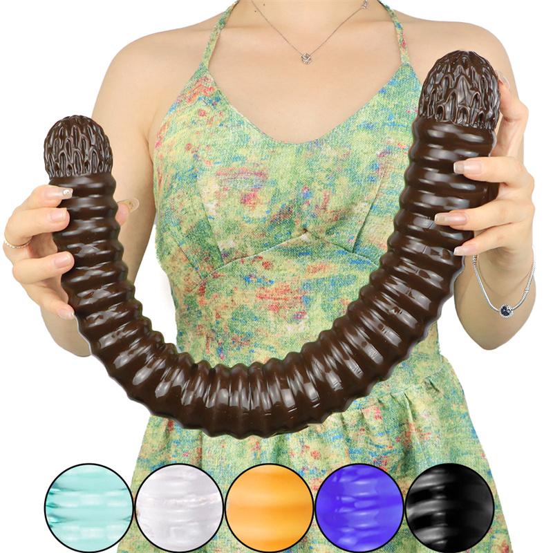 56cm Extra-long Double-headed Threaded Dildo Oversized Thick Anal Whip Sex Adult Products