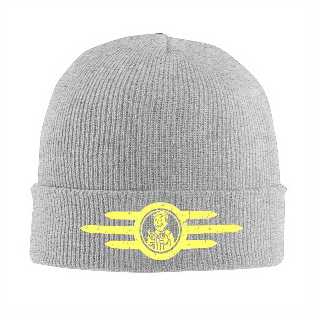 1pc Vault-Tec Beanie Hats Finger Guns Knit Hat Gym Head Wrap Unisex Adult Caps Spring Printed Cool Bonnet Hats Gift Idea