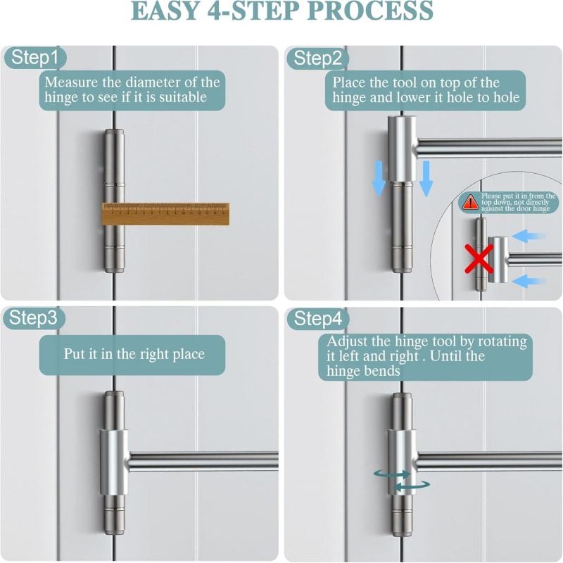 Mixed-2pcs Metal Door Hinge Gap Adjustment Tool 14-19mm/23-25mm Precision Mechanical Hand Wrench for Door Alignment and Repairs