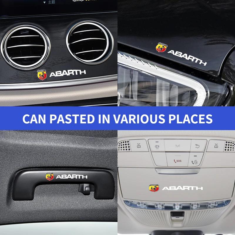 HIBWO1 Car Steering Wheel Badge Stickers Car Door Handle Label Decal For Fiat Abarth 595 Abarth 500 Abarth 124 Spider Car Accessories