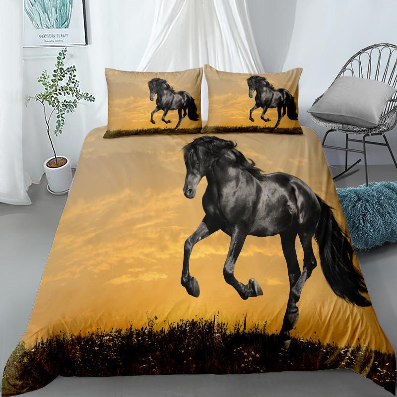 Madly Horses 3d Bedding Set King Queen Double Full Twin Single Size Duvet Cover Pillow Case Bed Linen Set