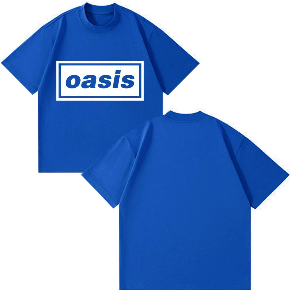 Rock Band O-Oasis Logo Print Vintage Men Women Clothes for Teens  Fashion Clothing Oversized Cotton Oversized Style T-shirts