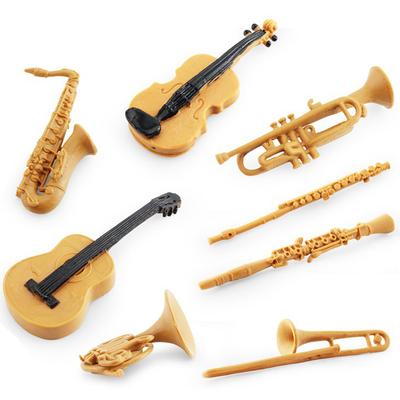 Simulation Musical Instrument Set Horn Trombone Clarinet Flute Saxophone Violin Guitar Model Static Ornament