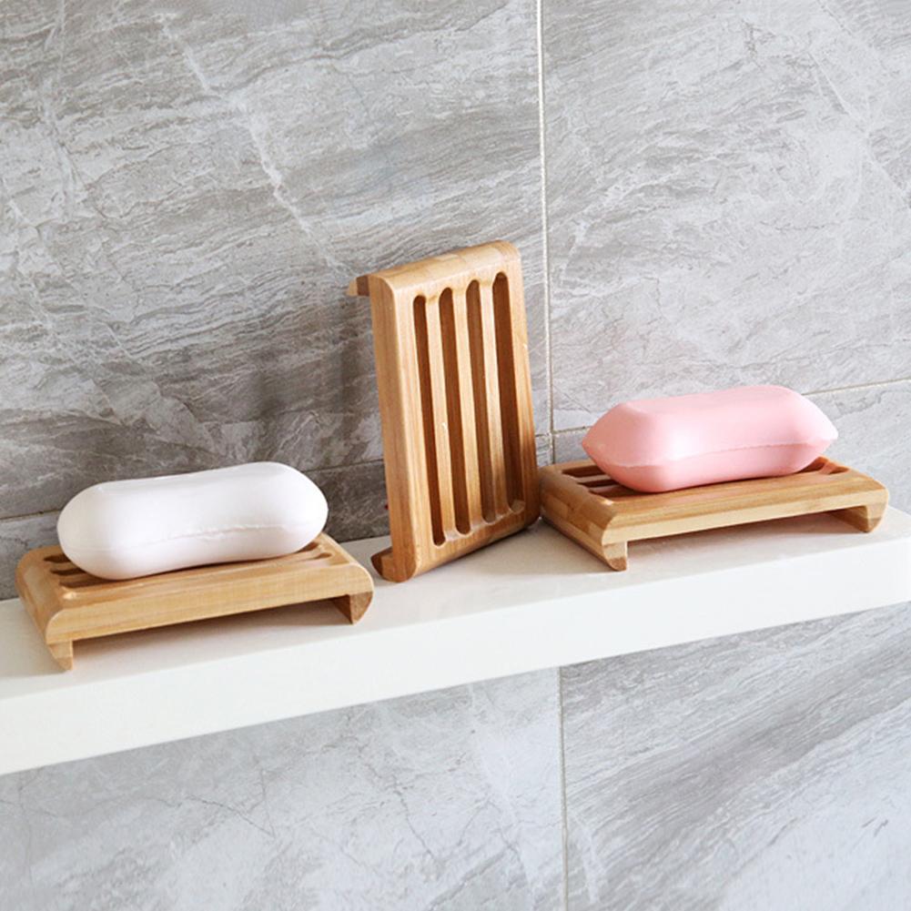 (1 piece) Bamboo soap dish eco friendly soap holder. Dimensions: 11x8x2cm