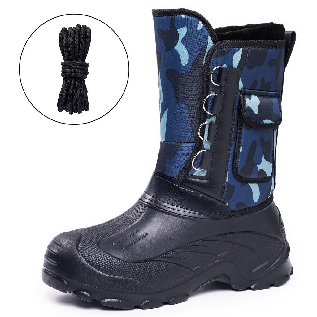 Men's High-Top Cotton Snow Boots – New Winter Style, Plus Velvet, Waterproof, Non-Slip, Slip-On.