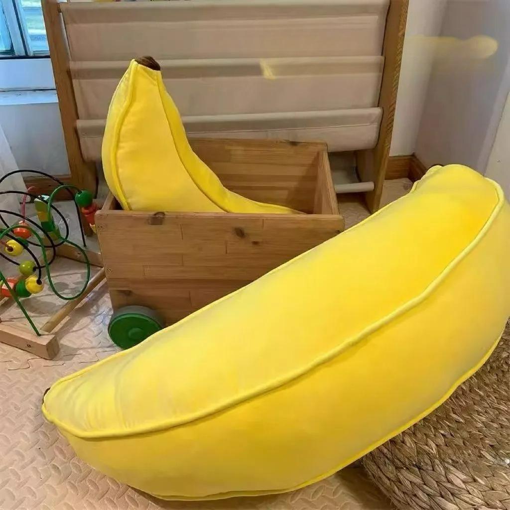 Perna Banană Creativă Moale Perna de Noptieră Bandă de Dormit Cadou de Ziua de Naștere Jucărie de Pluș Clip Picior Fată