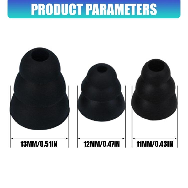 6 Pezzi Auricolari Ergonomici Tripla Silicone 3,8 mm Universali Per Ascolto Prolungato Senza Fastidio