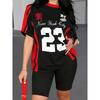Ladies' Casual T-shirt with "New York" English and 23 Digit Print