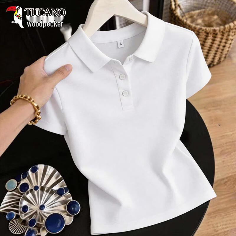 TUCANO Women s Pure Cotton Lapel Polo T-shirt 3XL белый