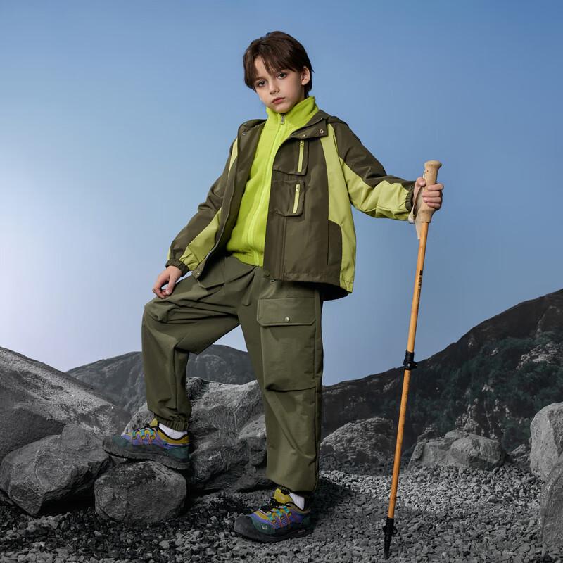 MQD Boys' 3-in-1 Color-block Hooded Windbreaker