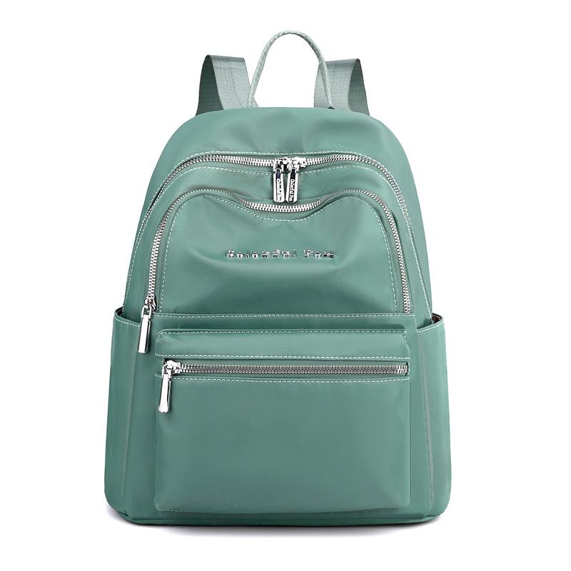 Women's New Fashionable and Simple Nylon Backpack with Large Capacity, Lightweight, Solid Color for Work and Commuting