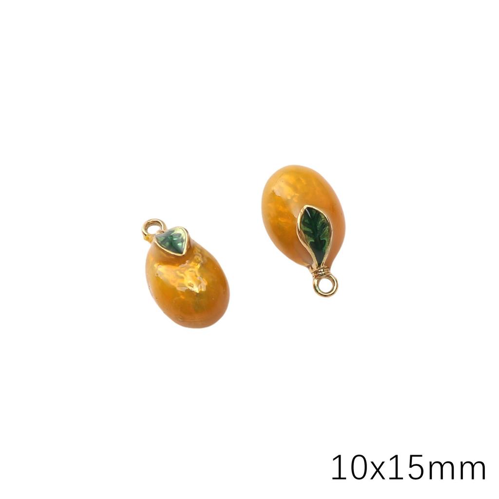 Stainless Steel Fruit Pendant Drip Oil Charm Accessories for DIY Jewelry