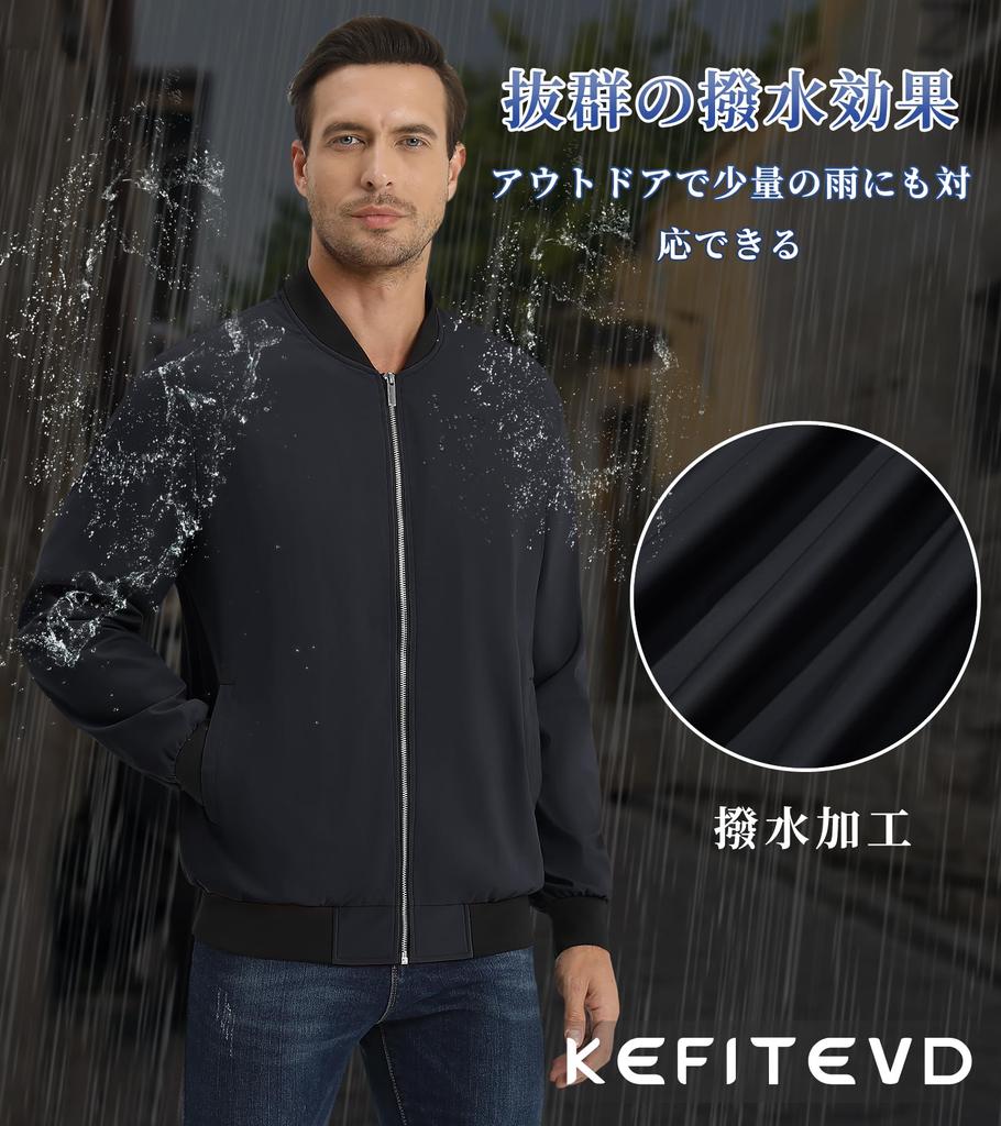KEFITEVD Lightweight Windproof Stadium Autumn Swing Casual Cold Weather Military Size XL Men's Jacket, Outerwear, Blouson, Wear, Top, Jumper,