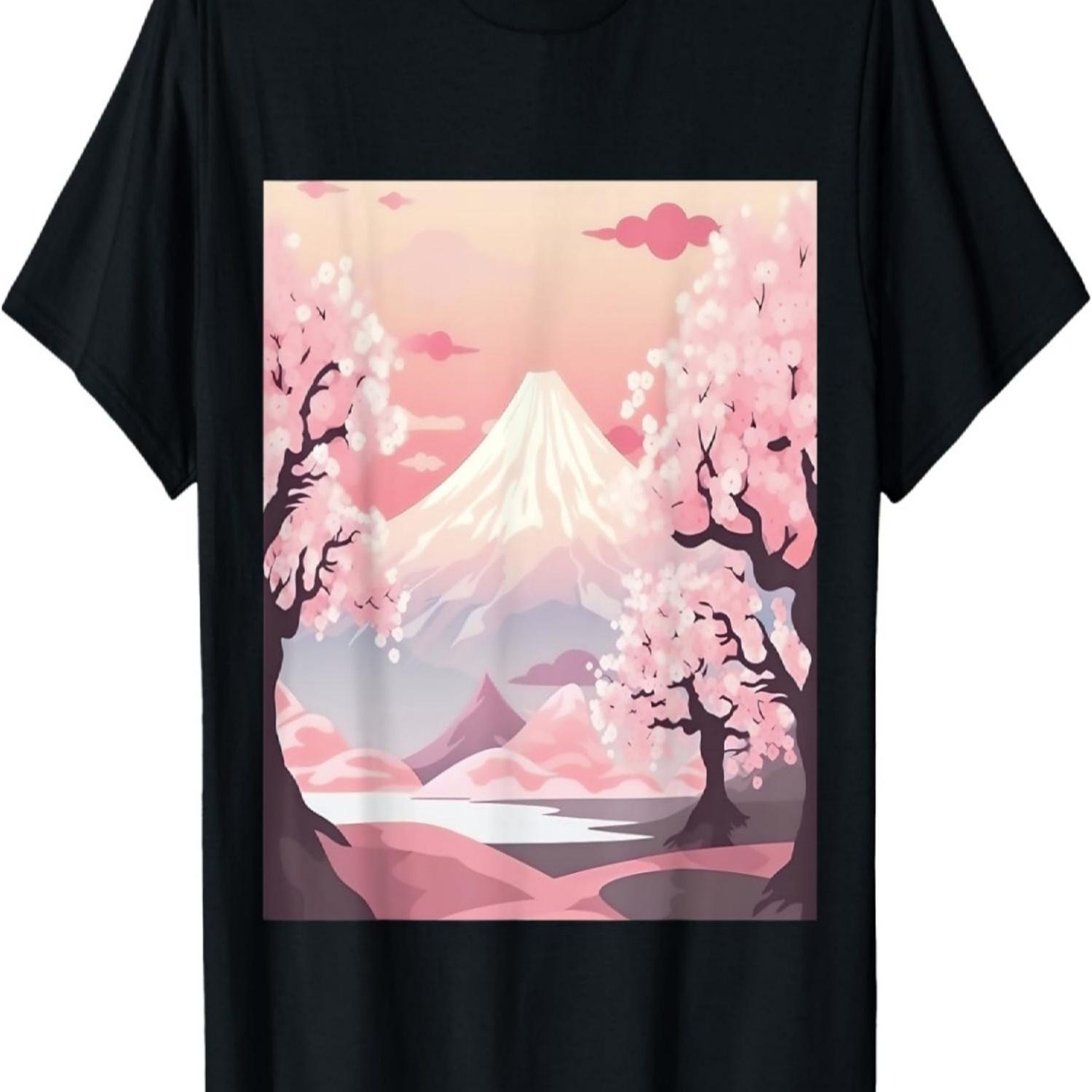 Ephemeral Beauty Pastel Peaks Embrace Cherry Blossom T-Shirt S чёрный