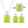 Autumn And Winter Jewelry High Carbon Diamond Ice Flower Cut Copper Inlaid Apple Green Sugar Cube Set 10 * 12-8 * 10