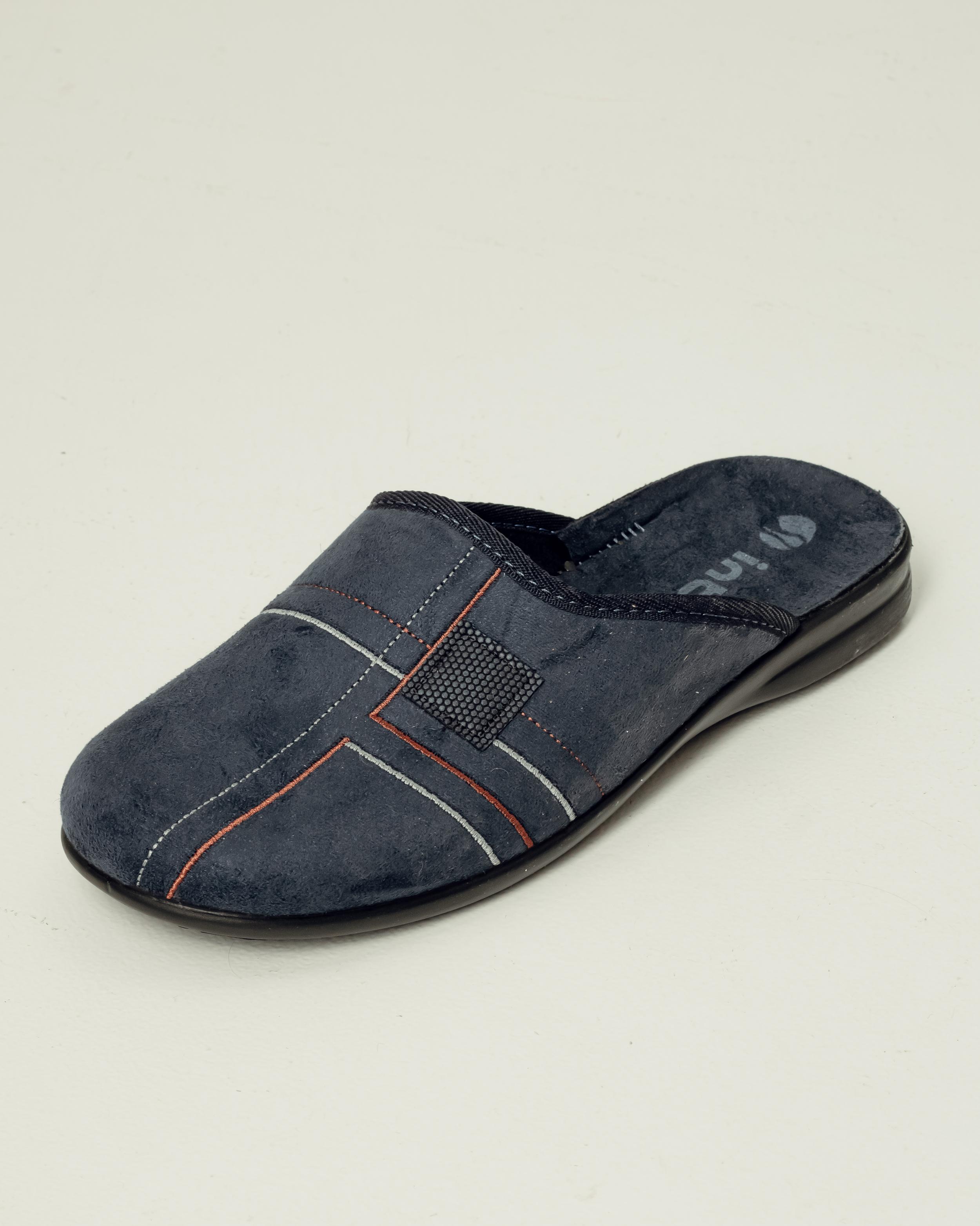 

Тапочки чоловічі велюрові Inblu OG2D 40 синій 41 чорний