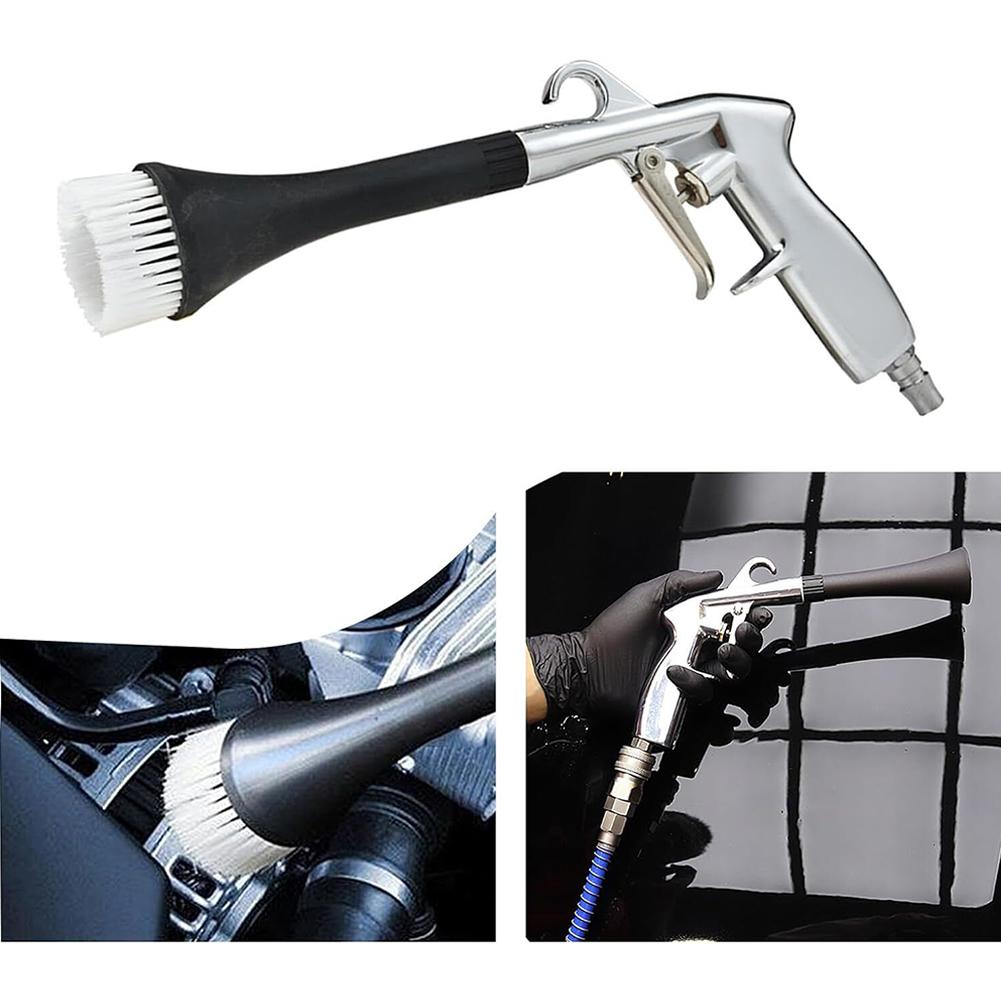 Car Beauty Tools Tornado Blower Gun With Brush Dust Blower Cleaning Brush Efficient Dry Cleaning Gun Spray Gun Car Cleaning Tool