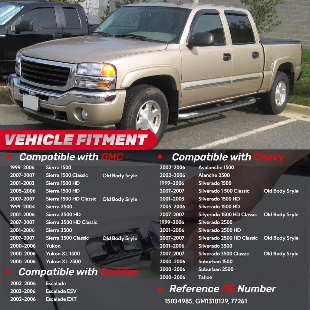 Exterior Door Handle Front Left Driver Side For 1999 2000 2001 2002 2003 2004 2005 2006 2007 Chevy Silverado Suburban Tahoe Avalanche, GMC Sierra