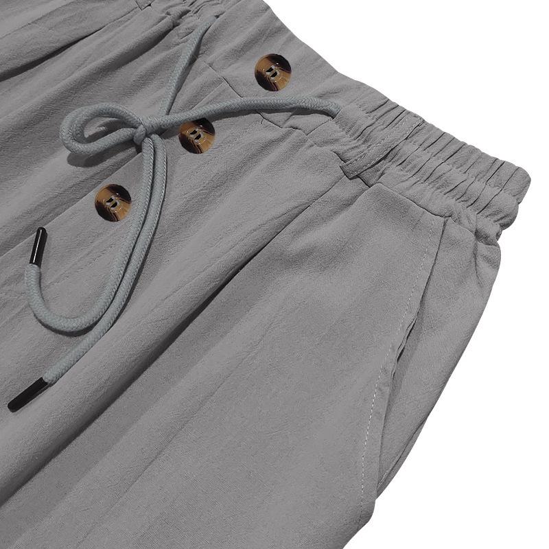 Pantaloni Sport Casual Largi, Respirabili, din Bumbac și In pentru Bărbați - Colecția Primăvară/Vară 2026
