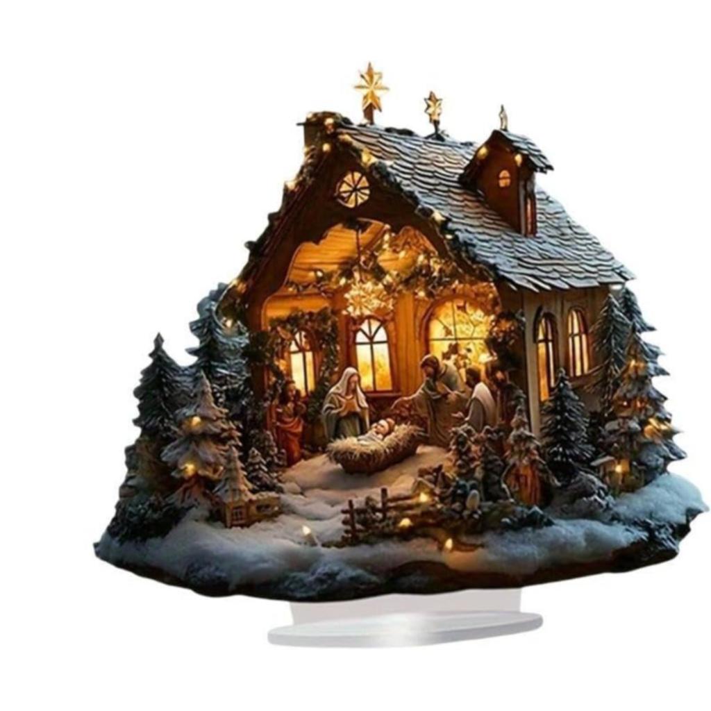 Statue Mary Collectible Resin Figurine Acrylic Ornament Nativity Scene Sculpture Standing Lady Suitable for Weddings Festivals Shelf Dec