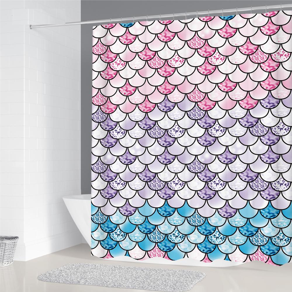 

3D Printing Colorful Shiny Dream Shower Curtain Christmas Shower Curtain Polyester Waterproof Home Decor Curtain 180X180 W60H190(CM)-1 Pcs