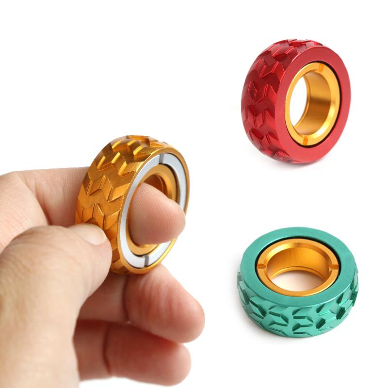 Mechanical Fidget Ratchet Ring EDC Fidget Sliders Fidget Toys Stress Relief for Adults Magnetic Metal for Adult Children Gift