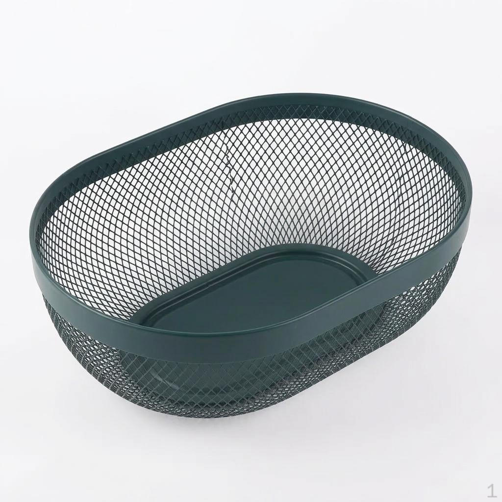 Metal Storage Basket, Mesh Wire Organizer Kitchen Produce Holder, Countertop