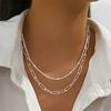New Temperament Shiny Double Layer Cross Pendant Cross Pendant Necklace for Women Charm Collarbone Chain Jewelry Accessory Gift