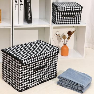 Fabric Clothing Storage Box, Foldable Storage Box, Household Wardrobe Storage Box, Covered Clothing Sorting Box, Toy Storage Bas