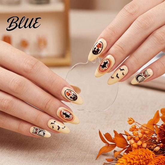 Gothic Nail Stickers Women for Halloween Spooky Ghost Pumpkin Spider Web Bat Long Lasting Decals Thorns Manicure Decal DIY Art Supplies Holiday