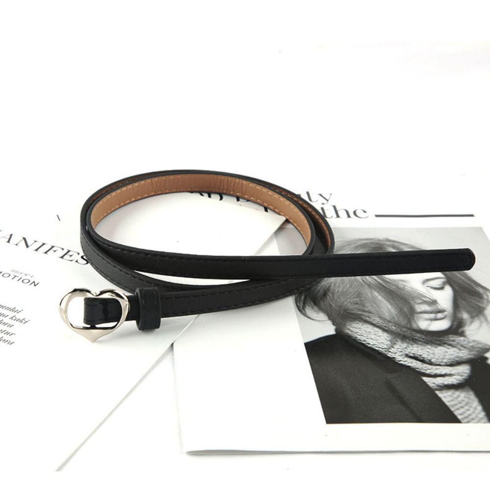 Luxury Design Non-Porous Buckle Waistband Love Heart Thin Waist Strap Chic Trouser Dress Belts