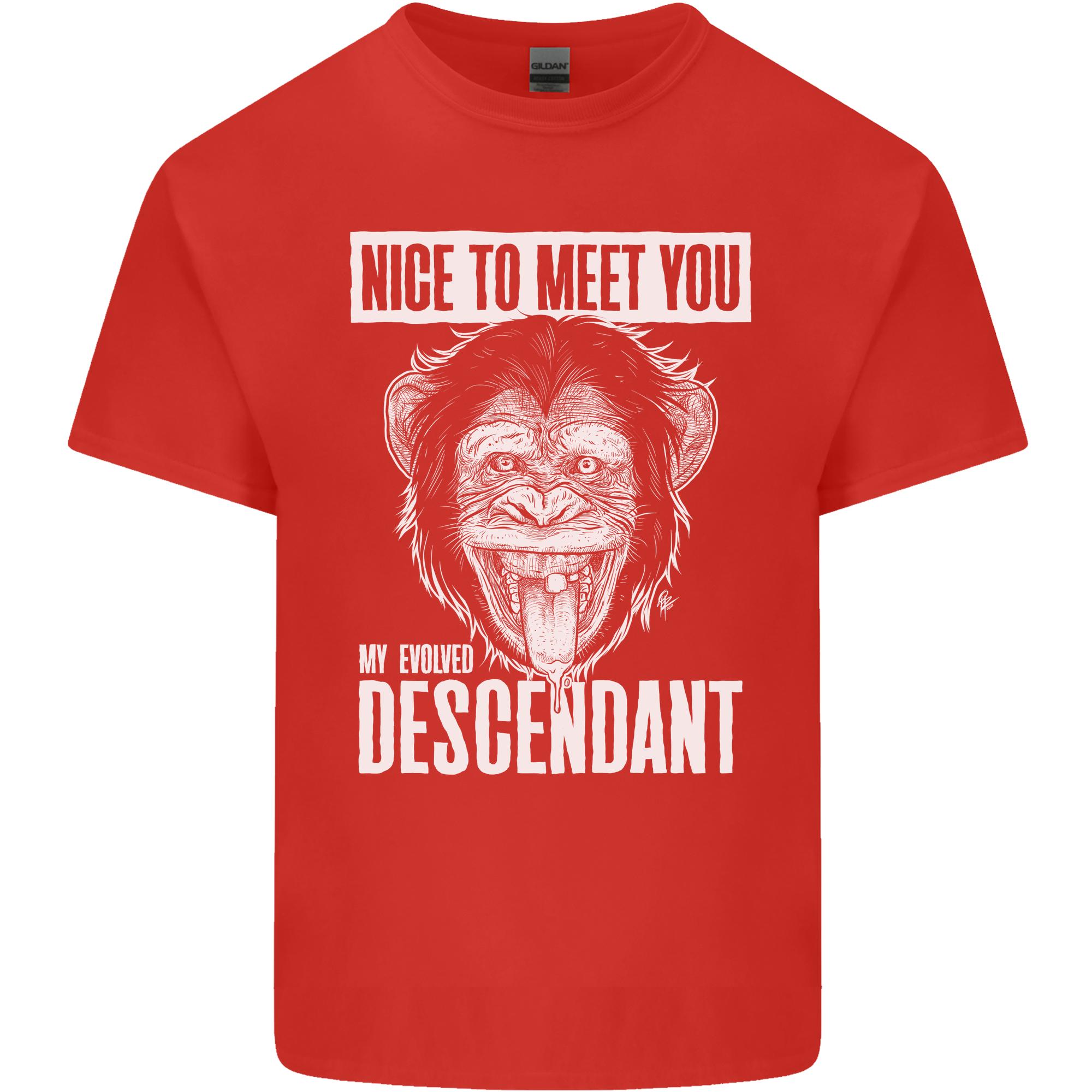 Chimp Evolved Descendant Funny Monkey Ape Unisexs Light Cotton Tshirt S