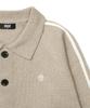 Gakkai Unions Sports Collar Raglan Knit Cardigan Beige