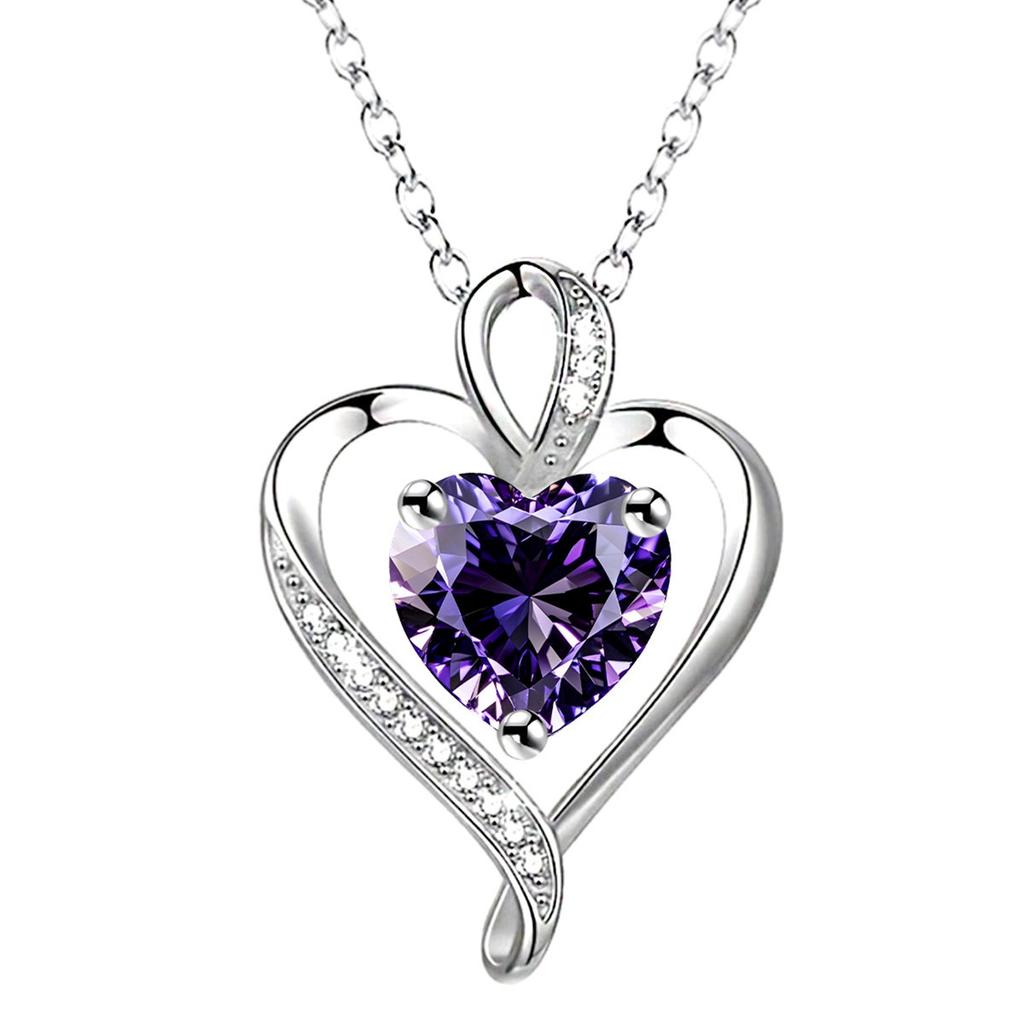 520 Valentine Gift For Women Zircon Heart Pendant Clavicle Chain Exquisite Love Necklace Jewelry