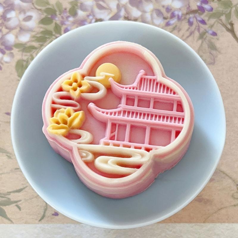Ice Skin Pastries Mold Hand Pressed Mooncakes Mold Festival Bean Pastes Cake Molds Dessert ABS Moulds for Cooking Lover