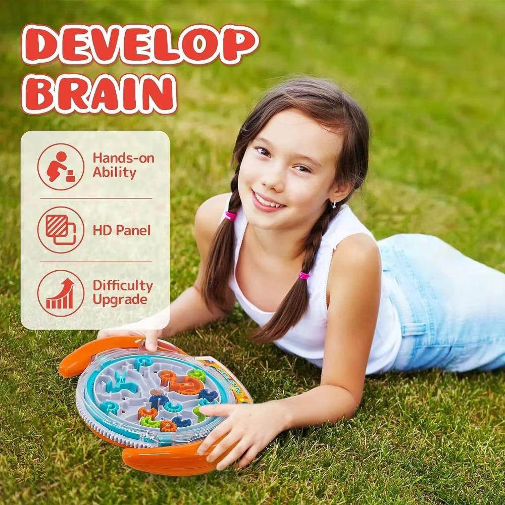 Rolling Ball Maze Board 3D Puzzle Logic Training Toy Gear Track Ball Brain Games