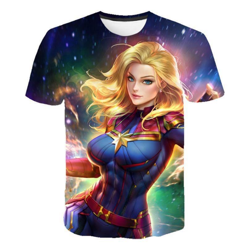 Marvel Avengers Harajuku Style T-Shirt Men Summer New Iron Man Spider-Man XXS