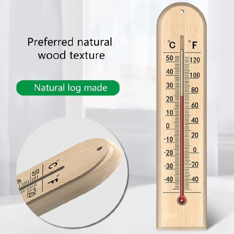 Wooden Temperature Gauge for Home and Office Large Display Accurate Measurement -40℃ to 50℃ Safe Kerosene Wall Mount Easy to Read