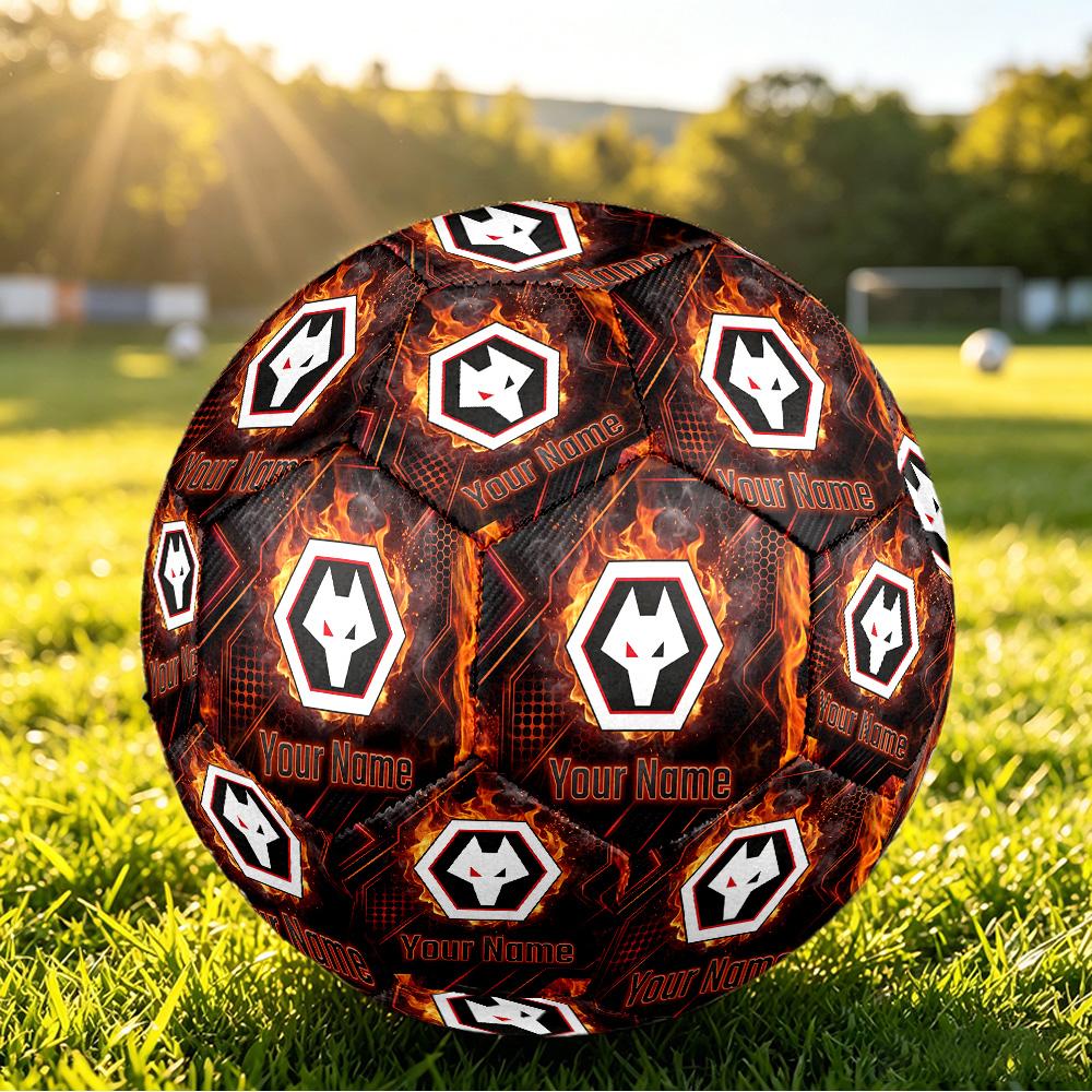 Gepersonaliseerde Maat 5 Voetbal Wolverhampton Wanderers Voetbalpatroon Buitenspel Sportbal Cadeau