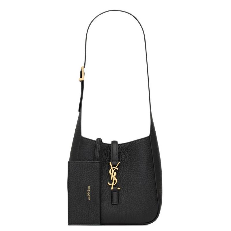 Saint Laurent Le 5 Á 7 Grained Leather Bag Black Women Shoulder_bags 809461-AADUU-1000