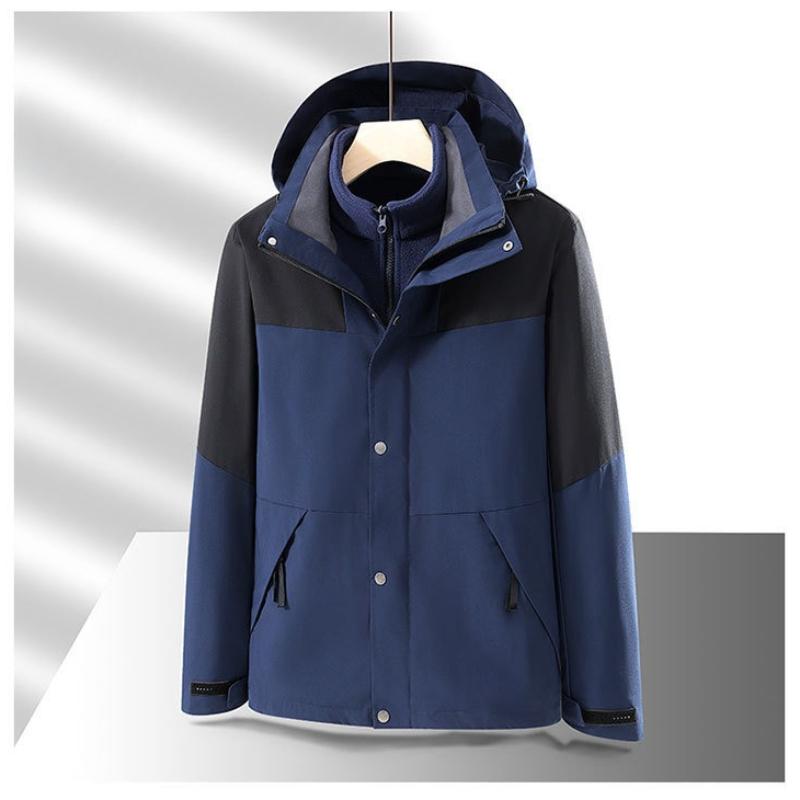 Veste d'extérieur pour couple, deux pièces détachables, automne et hiver, veste trois-en-un coupe-vent et imperméable
