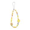 Colorful Cartoon Bear Mobile Phone Chain with Electroplating Grid Design