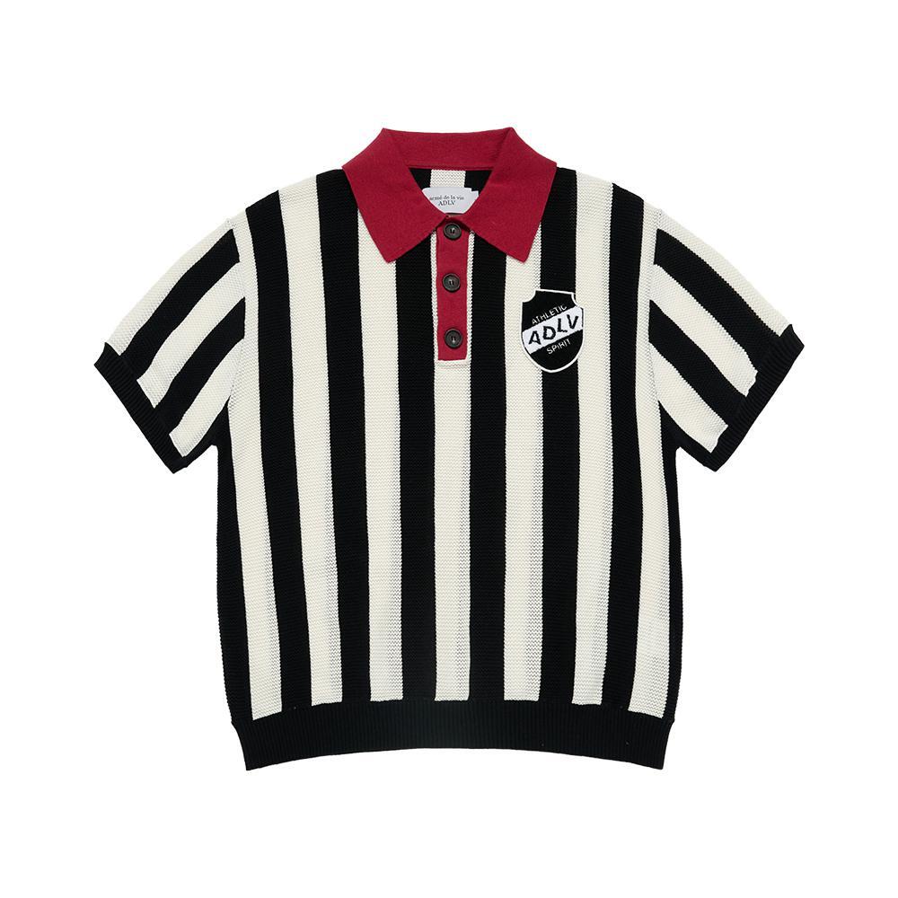 ACME DE LA VIE Collar Point Stripe Short Sleeve Knit (3Color)