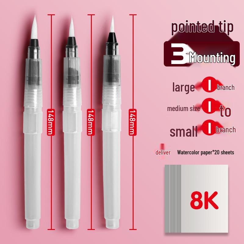 Large Capacity Water-Filling Soft Tip Calligraphy Brush & Watercolor Paint Set